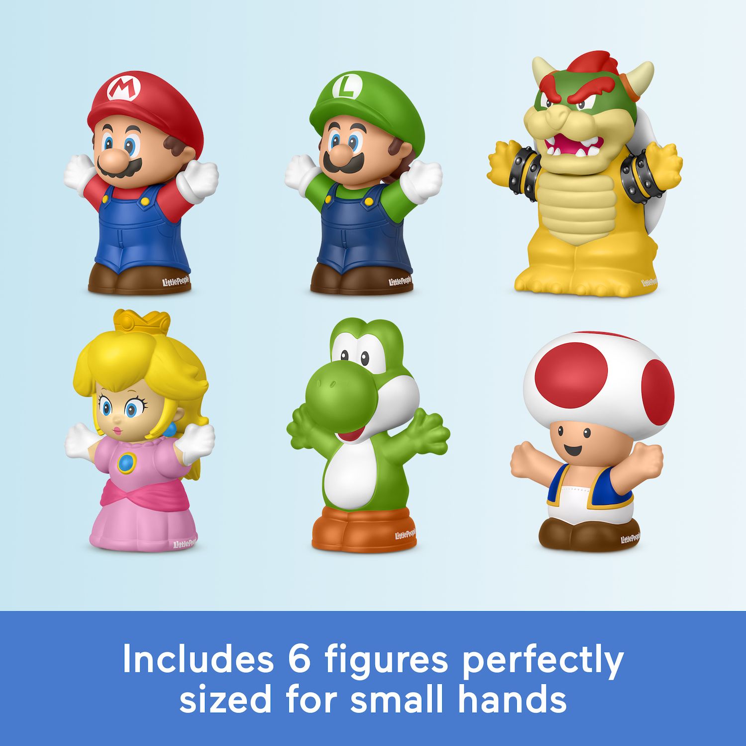 Детские фигурки Fisher-Price Little People Mario 6-Pack Action Figure Set — фото 3