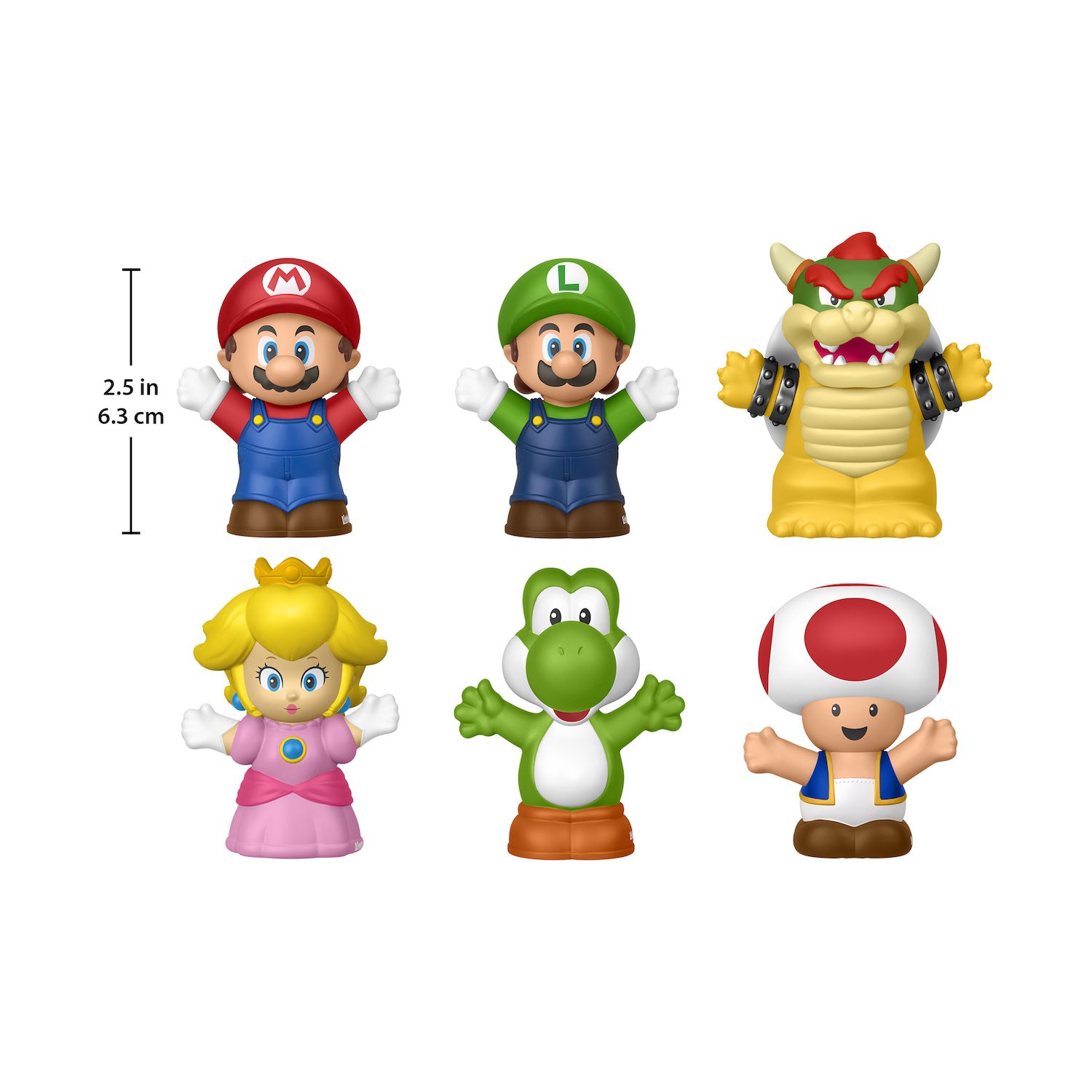 Детские фигурки Fisher-Price Little People Mario 6-Pack Action Figure Set — фото 4
