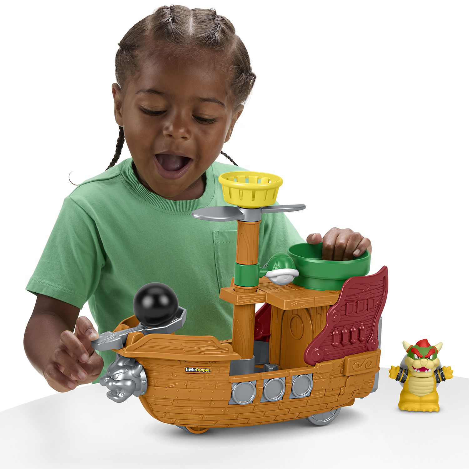 Детские игрушки Fisher-Price Little People Bowser's Airship & Figure Toddler Toy