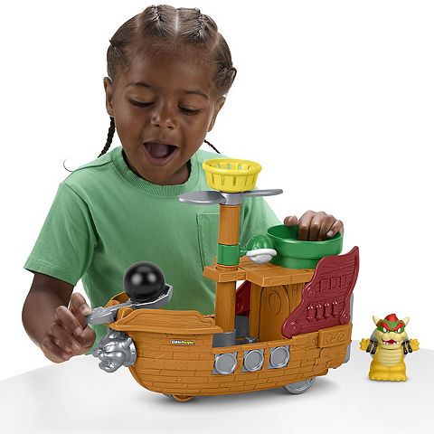 Детские игрушки Fisher-Price Little People Bowser's Airship & Figure Toddler Toy
