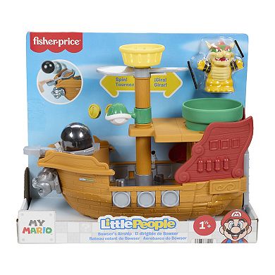 Fisher-Price Little People Bowser's Airship & Figure Toddler Toy