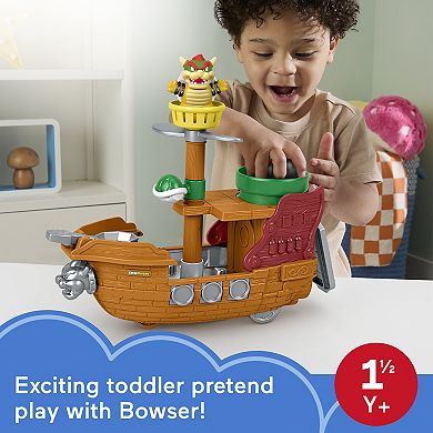 Fisher-Price Little People Bowser's Airship & Figure Toddler Toy