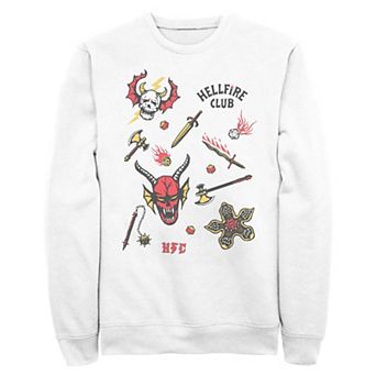 Men's Stranger Things Hellfire Club Icons Graphic Long Sleeve Graphic Tee