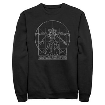 Men's Stranger Things Vitruvian Demogorgon Long Sleeve Graphic Tee Pullover