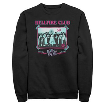 Men's Stranger Things Hellfire Club Nerds & Freaks Long Sleeve Graphic Tee Pullover