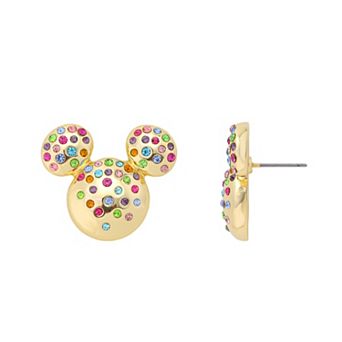 Disney's Mickey Mouse Gold-Tone Puff Earrings