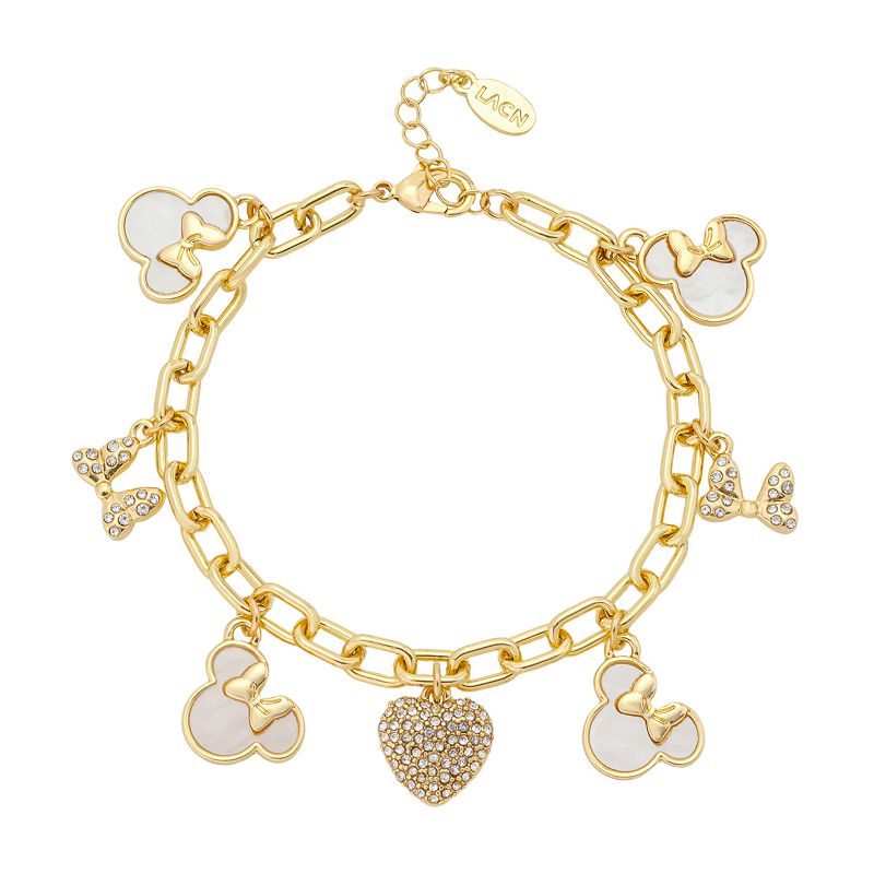 Disney's Minnie Mouse Gold-Tone Crystal Heart & Faux Mother-of