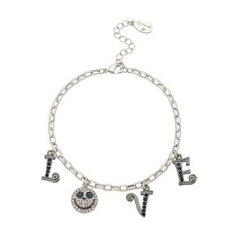 Disney's Nightmare Before Christmas Heart Crystal Love Charm Bracelet