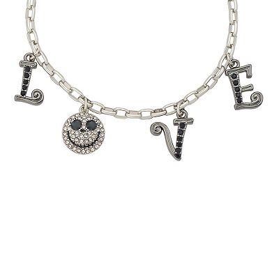Disney's Nightmare Before Christmas Heart Crystal Love Charm Bracelet