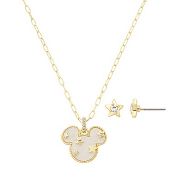 Disney's Minnie Mouse Gold-Tone Pendant Necklace & Earring Set