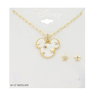 Disney's Minnie Mouse Gold-Tone Pendant Necklace & Earring Set