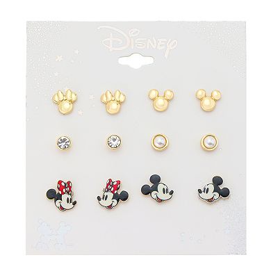 Disney's Mickey & Minnie Mouse Gold-Tone 6-Piece Earring Set