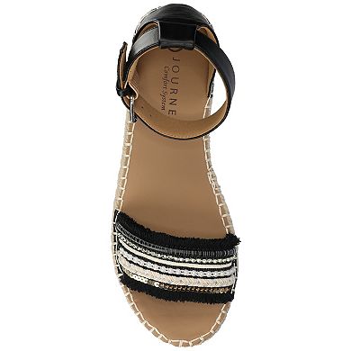 Journee Women's Tristeen Ankle Strap Wedge Espadrille Sandals