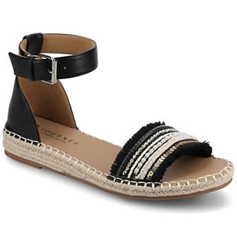 Journee Women's Tristeen Ankle Strap Wedge Espadrille Sandals