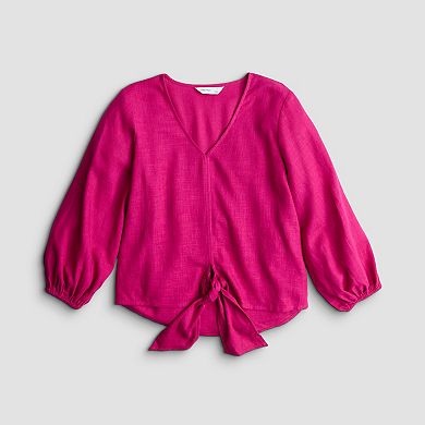 Women's Nine West Tie Waist Popover Blouse