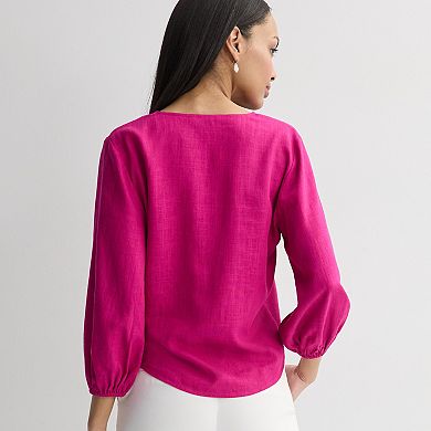 Women's Nine West Tie Waist Popover Blouse