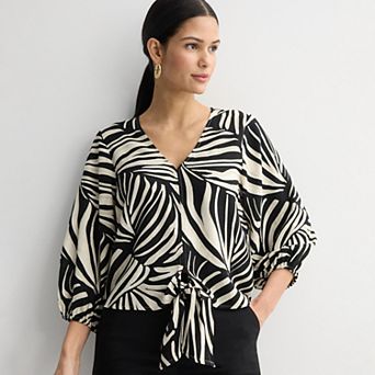 Women's Nine West Tie Waist Popover Blouse