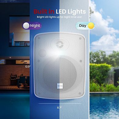 Pyle PDWR54BTW 5.25” Indoor/Outdoor Waterproof Bluetooth Speaker System - White