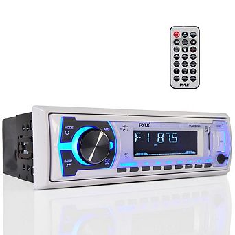 Pyle Bluetooth In-Dash Stereo Radio Headunit Receiver, Wireless Music Streaming - (White)