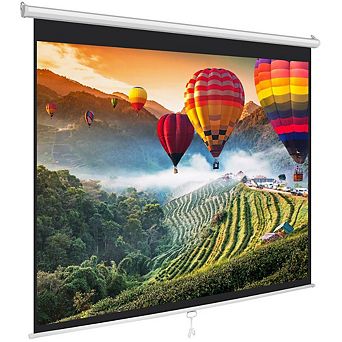 Pyle 72-Inch Auto-Locking Roll Down Projector Screen - Matte White (PRJSM7206)