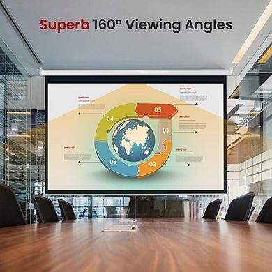 Pyle 72-Inch Auto-Locking Roll Down Projector Screen - Matte White (PRJSM7206)