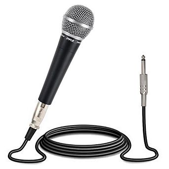 Pyle PDMIC58 Professional Dynamic Handheld Microphone with XLR Audio Cable - Black