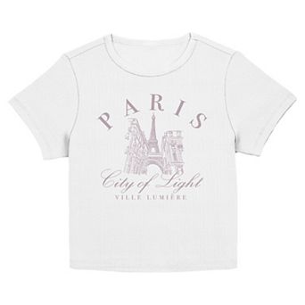 Juniors' Paris City Of Light Graphic Baby Tee