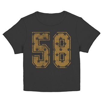 Juniors' SO® Stars Print 58 Short Sleeve Baby Tee