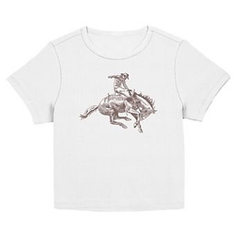 Juniors' SO® Horse Rider Short Sleeve Baby Tee