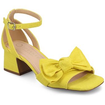 Journee Women's Zevi Block Heel Bow Accent Dress Sandals