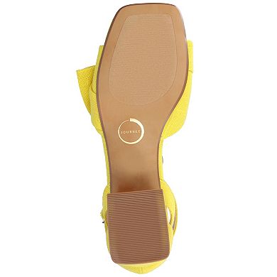 Journee Women's Zevi Block Heel Bow Accent Dress Sandals