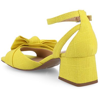 Journee Women's Zevi Block Heel Bow Accent Dress Sandals