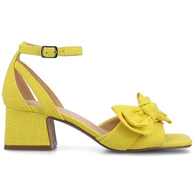 Journee Women's Zevi Block Heel Bow Accent Dress Sandals