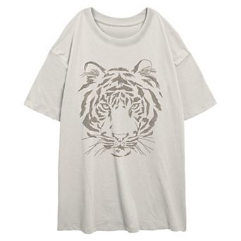 Juniors' SO® Tiger Graphic Oversize Tee