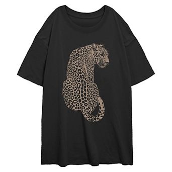 Juniors' SO® Cheetah Graphic Oversize Tee