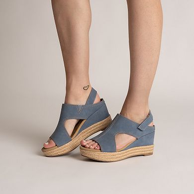 Journee Rayleigh Wedge Ankle Strap Espadrille Women's Sandals