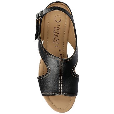 Journee Rayleigh Wedge Ankle Strap Espadrille Women's Sandals