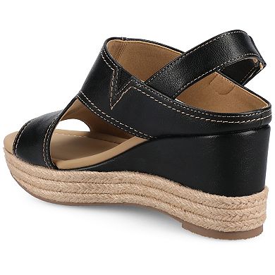 Journee Rayleigh Wedge Ankle Strap Espadrille Women's Sandals
