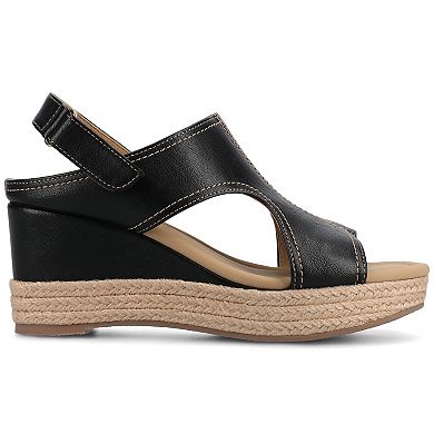 Journee Rayleigh Wedge Ankle Strap Espadrille Women's Sandals