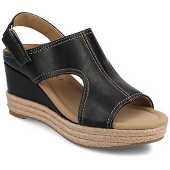 Journee Rayleigh Wedge Ankle Strap Espadrille Women's Sandals