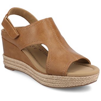 Journee Rayleigh Wedge Ankle Strap Espadrille Women's Sandals