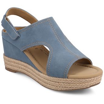 Journee Rayleigh Wedge Ankle Strap Espadrille Women's Sandals