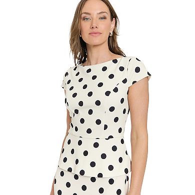 Petite London Times Cap Sleeve Peplum Sheath Dress