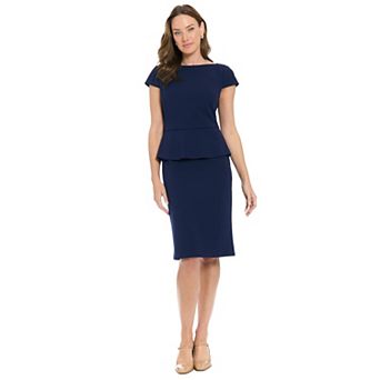 Petite London Times Cap Sleeve Peplum Sheath Dress