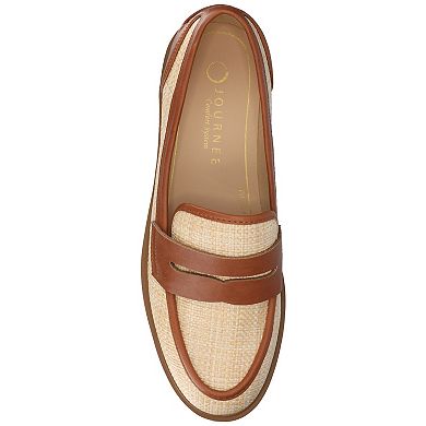 Journee Women's Brooks Round Toe Block Heel Penny Loafer