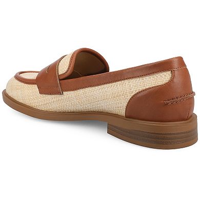 Journee Women's Brooks Round Toe Block Heel Penny Loafer