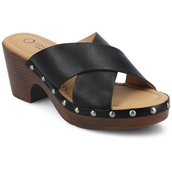 Journee Silvana Women's Round Toe Block Heel Clogs