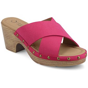 Journee Silvana Women's Round Toe Block Heel Clogs