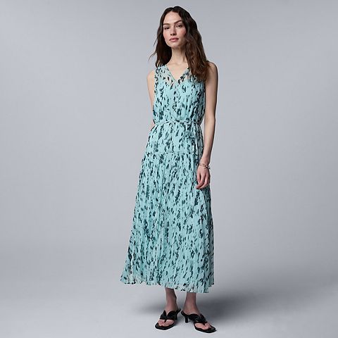 Женские платья Simply Vera Women's Simply Vera Vera Wang Pleated Dropwaist Maxi Dress