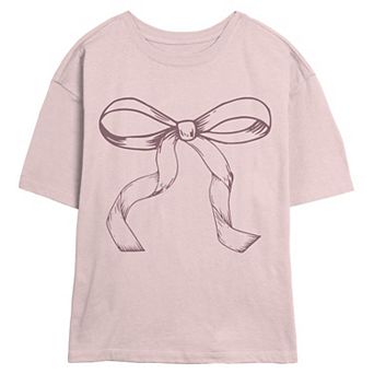Juniors' SO® Ribbon Bow Short Sleeve Skimmer Tee